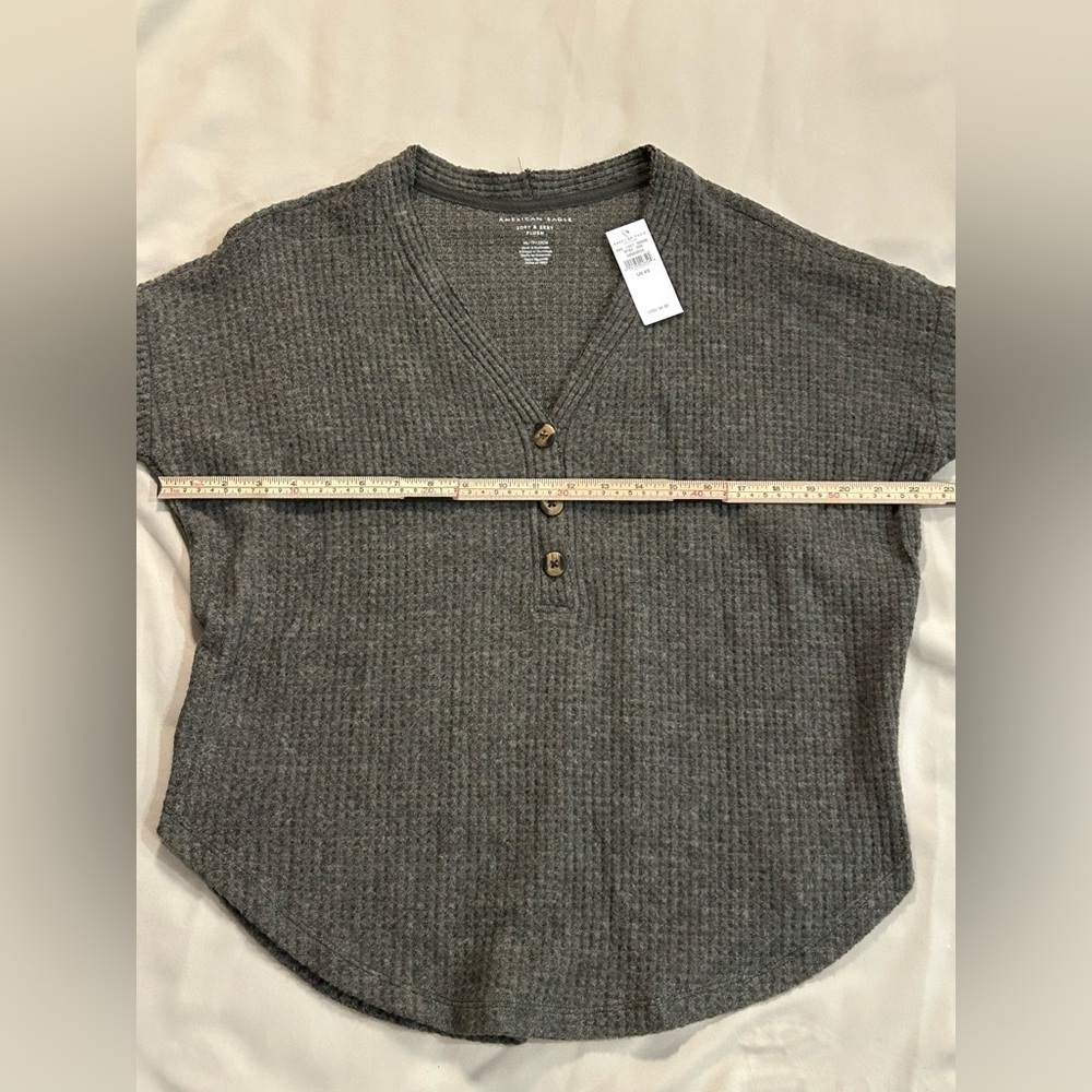 NWT American Eagle Soft & Sexy Plush Waffle Henley Long Sleeve Shirt - XS - Picture 10 of 10